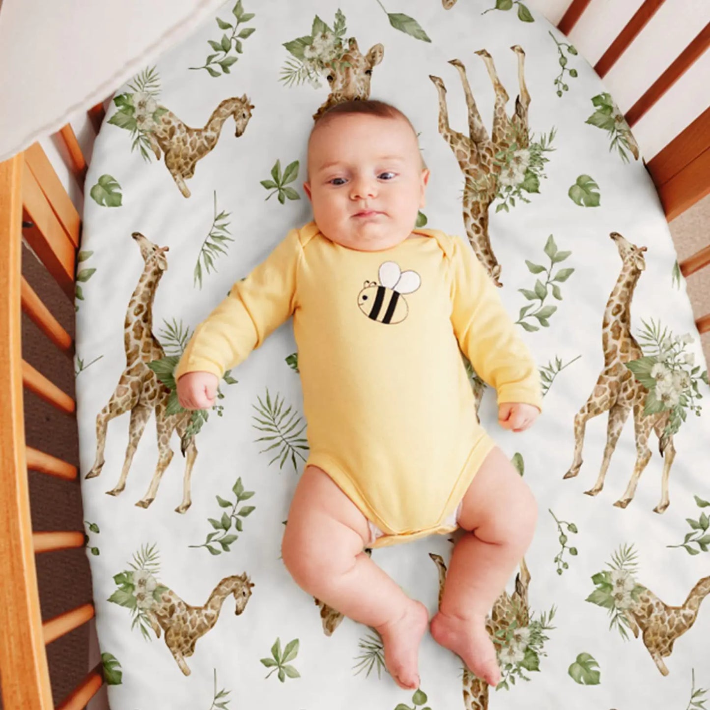 Cozy Elastic Fitted Cradle & Changing Table Sheet – Safari & Floral Prints