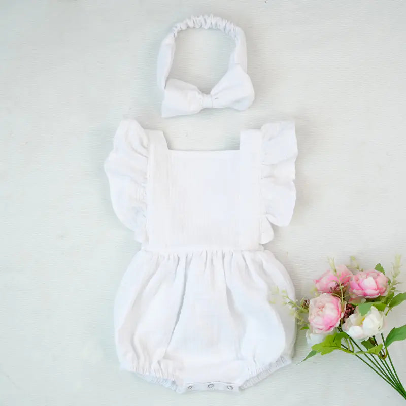 Chic Cotton Ruffle Romper for Babies