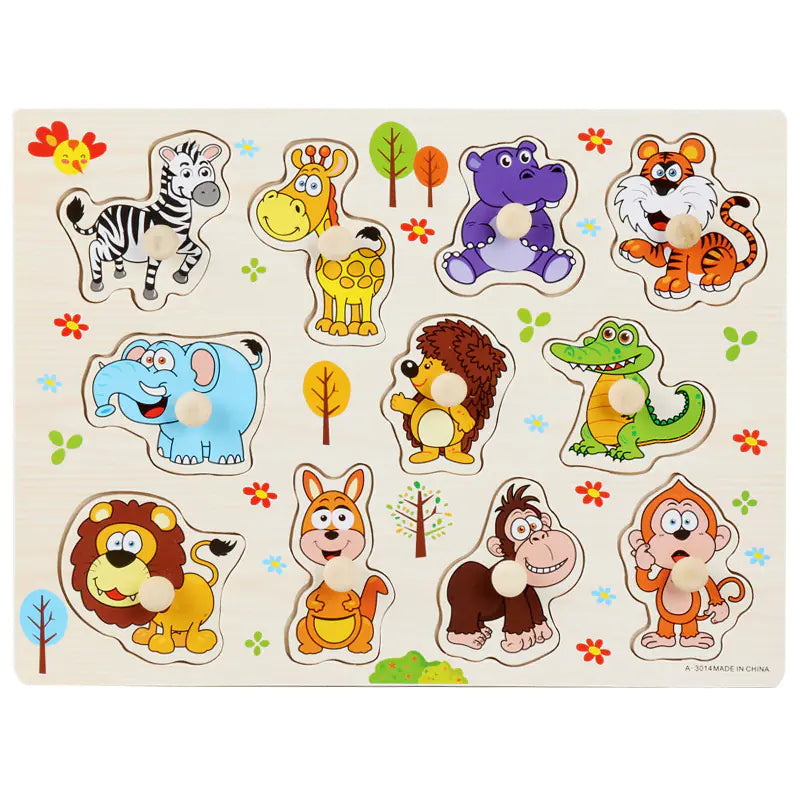 Mushroom Puzzle Board for Kids - Montessori Wooden Toy
