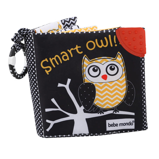 🦉 ‘Smart Owl’ High Contrast Crinkle Cloth Book with Mirror