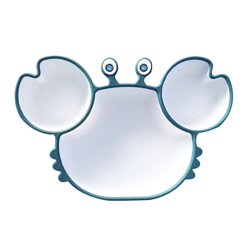 Kindora Silicone Crab Plate Set — Divided Baby Feeding Dish with Utensils