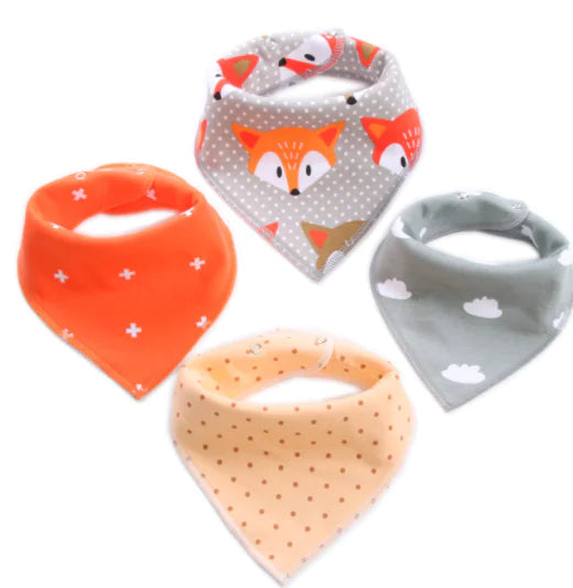 Baby Bibs and Cotton Triangle Scarves for Infants