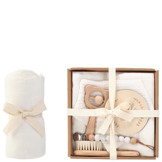 Newborn Gift Box – Bath Towel, Pacifier, and Plush Toys