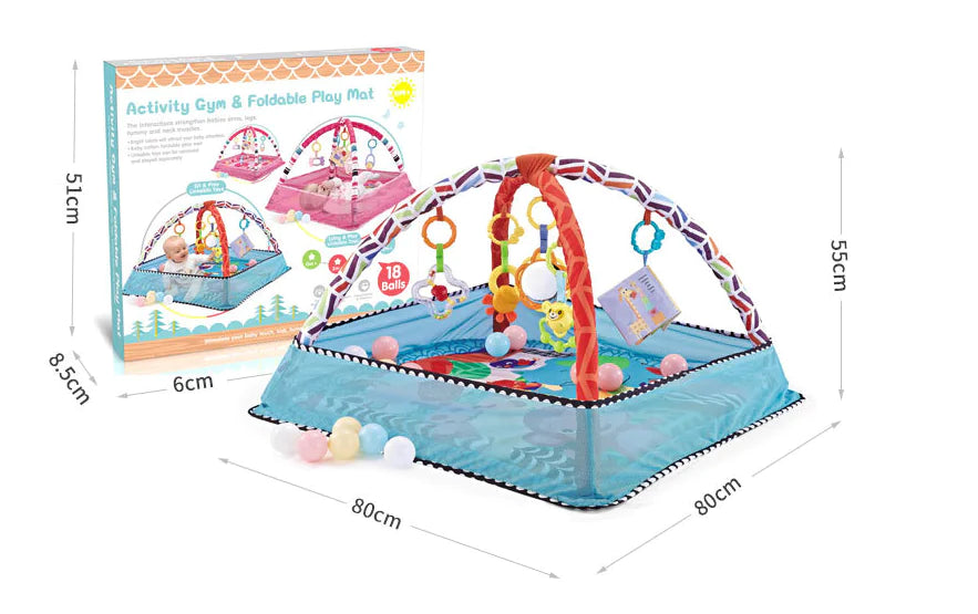Baby Play Gym with Activity Mat & Balls