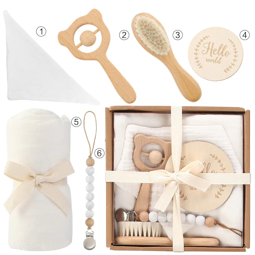 Newborn Gift Box – Bath Towel, Pacifier, and Plush Toys