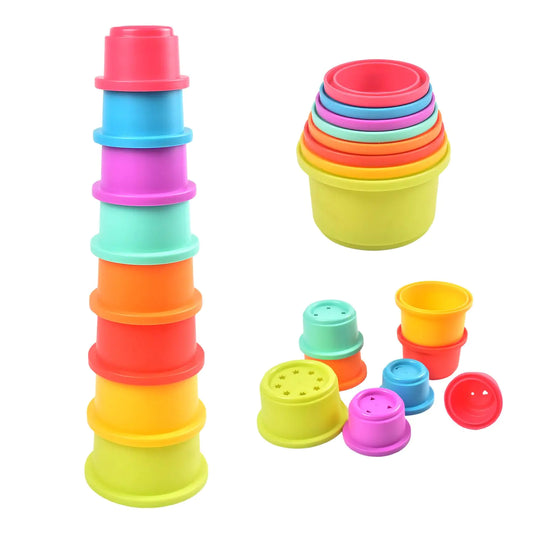 Kindora Montessori Stacking Cups — Colorful Nesting Toy (6M+)