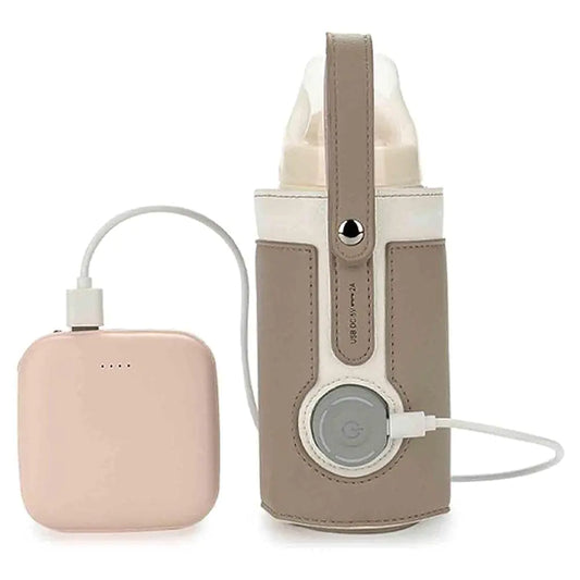 🌡️ 3-Temperature Adjustable Portable Baby Bottle Warmer – Dark Brown