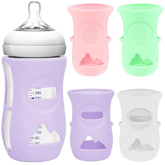 🍼 Silicone Baby Bottle Sleeves – Set of 4