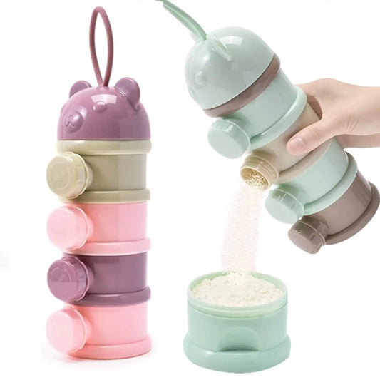 🍼 Stackable Milk Powder & Snack Storage Dispenser – 4 Layers