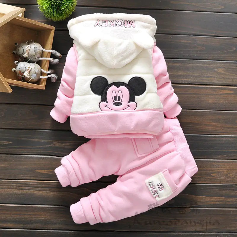 🧸 Cozy Seasonal Kids' Outfit Set – 3-Piece Warm Vest & Pants
