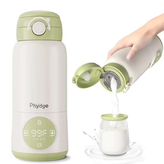 Phydge Portable Bottle Warmer for Travel 450mL/15oz Large Capacity Baby Bottle Warmer for Baby FormulaPortable Milk Warmer with Fast Heating Long Battery Life