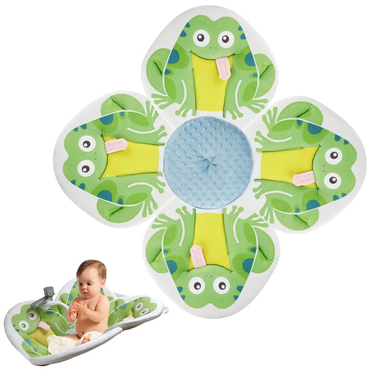 FroggieSnug™ Baby Bath Cushion – Soft Sink & Tub Pad Support (Green)