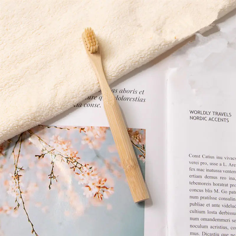 Children's Bamboo Toothbrush with Soft Charcoal Bristles