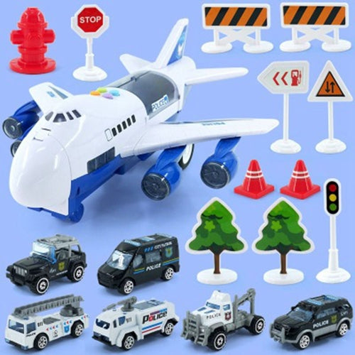 Interactive toddler audio-visual airplane plaything