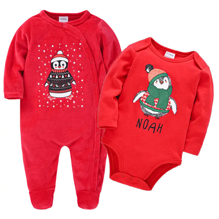 Cozy Velvet Baby Romper Set – Multiple Styles