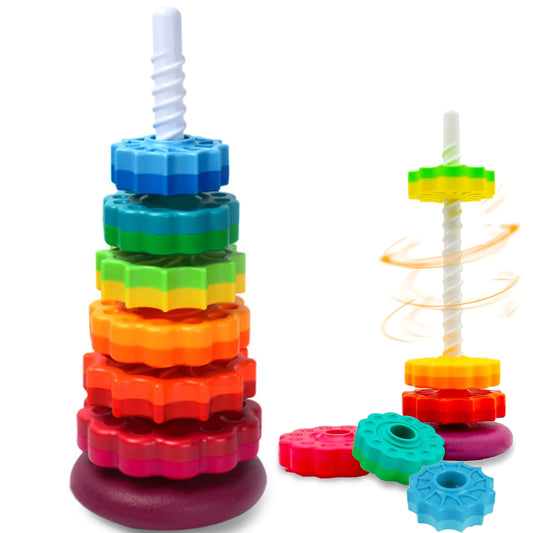 Rainbow Spinning Stacker – Sensory Dexterity Toy
