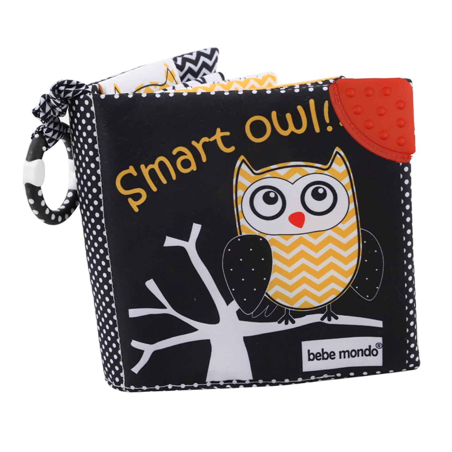🦉 ‘Smart Owl’ High Contrast Crinkle Cloth Book with Mirror