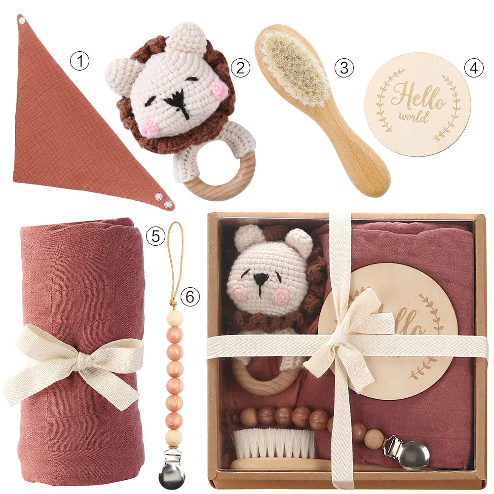 Newborn Gift Box – Bath Towel, Pacifier, and Plush Toys
