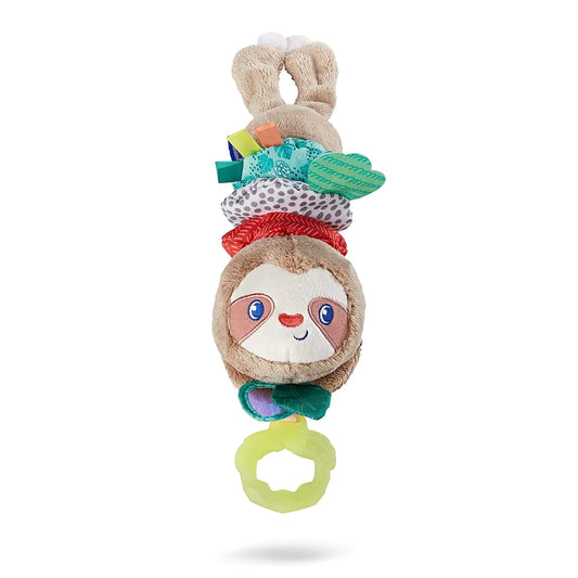🦥 Pull-Down Plush Sloth with Teether – Music & Motion Sensory Toy