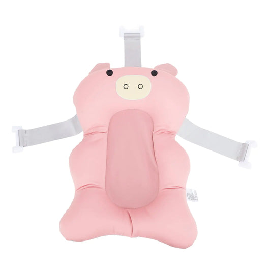 SnugglePiggy™ Floating Infant Bath Cushion – Adjustable & Soft (Pink)