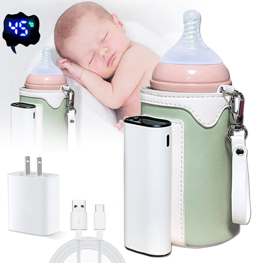 KIDENEI™ Portable USB Baby Bottle Warmer with Digital Temperature Display