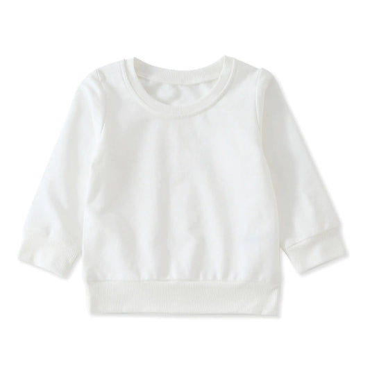 PATPAT Toddler Boy Crewneck Sweatshirt – Classic White (9–12M)