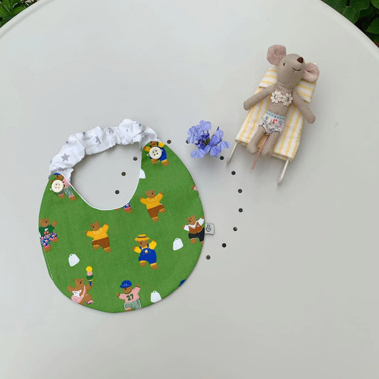 Soft Cotton Baby Bib with Elastic Neckband – Swan Print