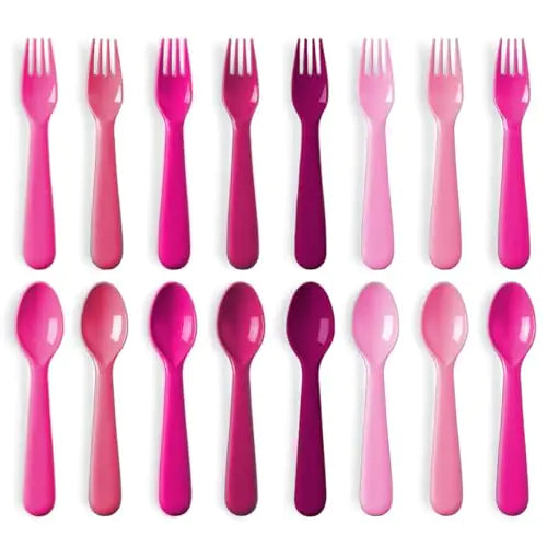 Toddler Utensils Set (16-Piece – Pink Shades)