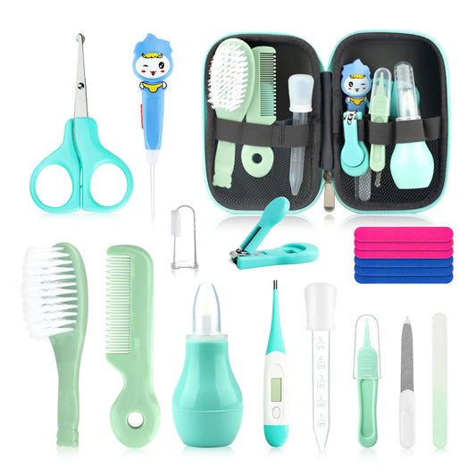 GreenBub Complete 19-Piece Baby Grooming Kit – Aqua