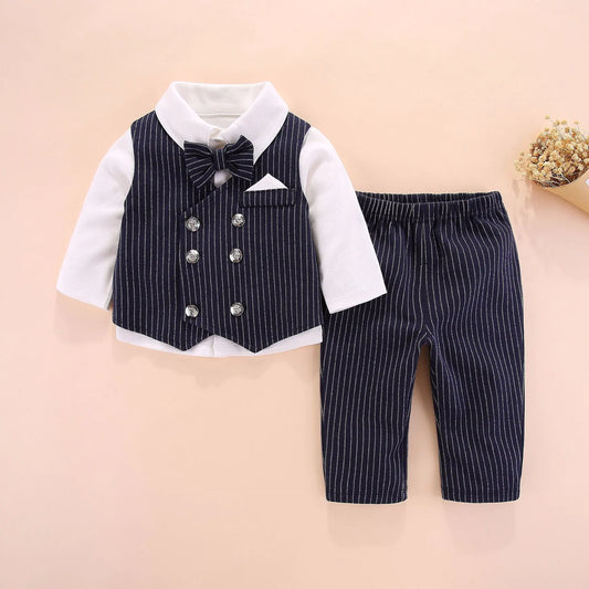 ✨ Baby Gentleman 3-Piece Outfit Set – Shirt, Vest & Pants ✨