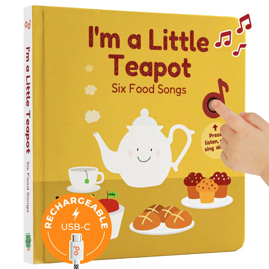Cali’s Books “I’m a Little Teapot” – Rechargeable Interactive Musical Storybook for Toddlers (Six Food Songs)