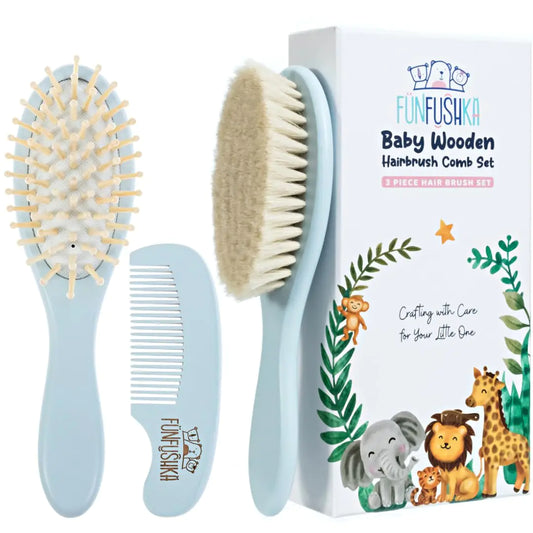 GentleTouch Wooden Baby Brush & Comb Set
