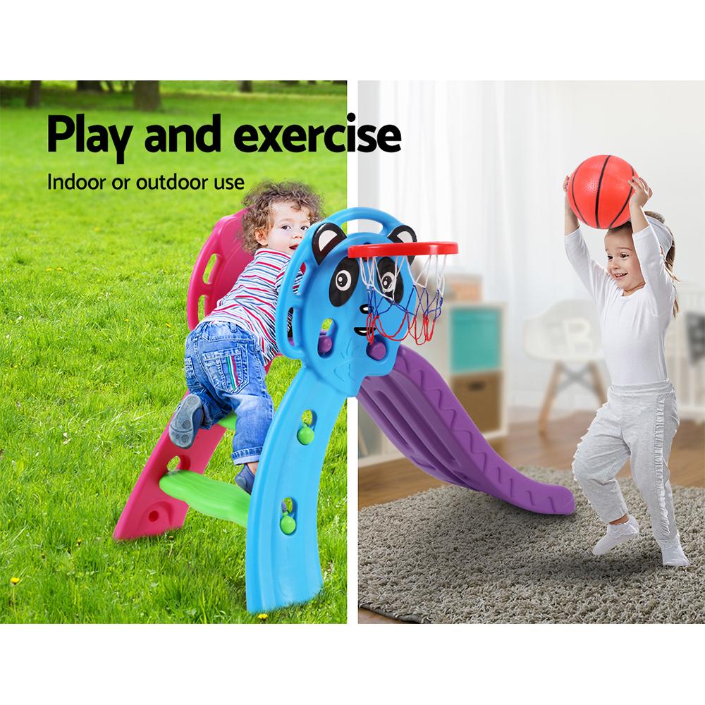 Keezi Kids Indoor Slide & Basketball Hoop Playground Set