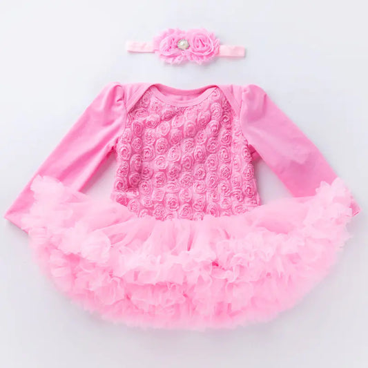 Sweet Rose Baby Girl Dress with Bloomers