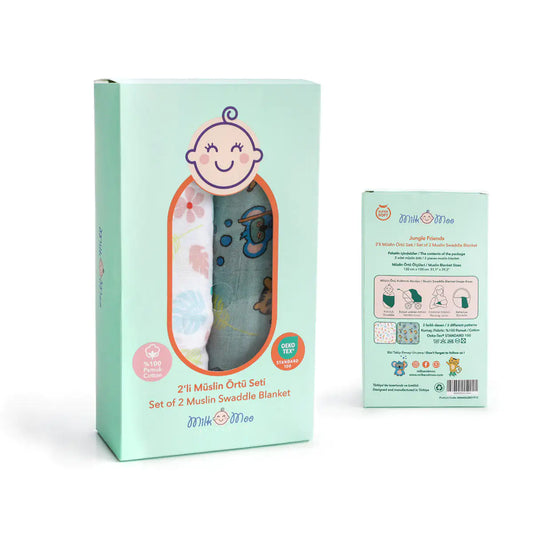 Milk & Moo™ 2-Pack Muslin Baby Blankets – Jungle Friends Print