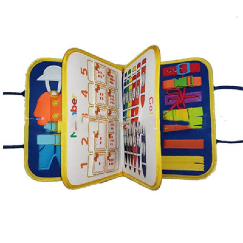 Kindora Montessori Busy Board — Travel Learning Activity Toy