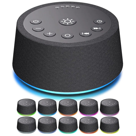 DreamWave™ White Noise & Light Machine – 32 Sounds, 12 Lights, Smart Sleep Mode
