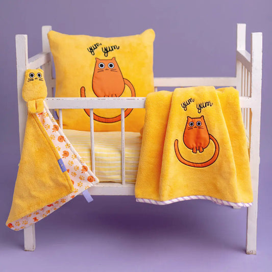 Milk&Moo™ Tombish Cat Baby Blanket Set – Blanket & Hooded Towel