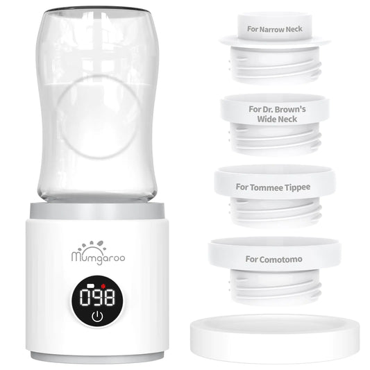 Bottle Warmer Portable Bottle Warmer Fast Heating Baby Bottle Warmer with 4 Adapters Rechargeable Travel Bottle Warmer with Precise Temperature Control for Breastmilk Formula