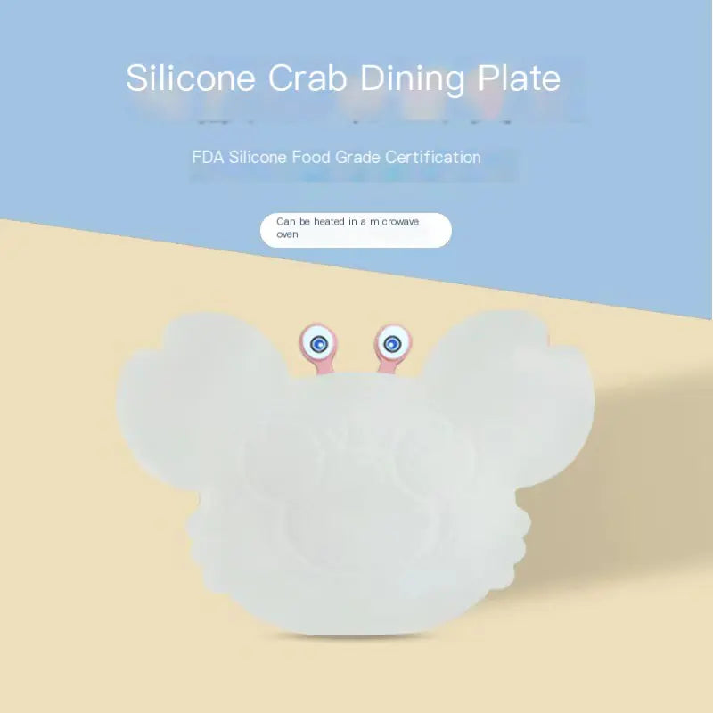 Kindora Silicone Crab Plate Set — Divided Baby Feeding Dish with Utensils