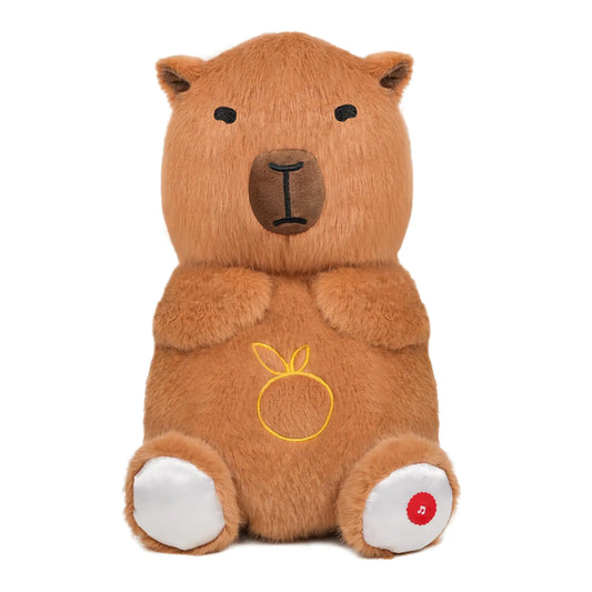 Soothing Capybara Plush – Breathing Motion, Soft Lights & Lullabies (Yellow)