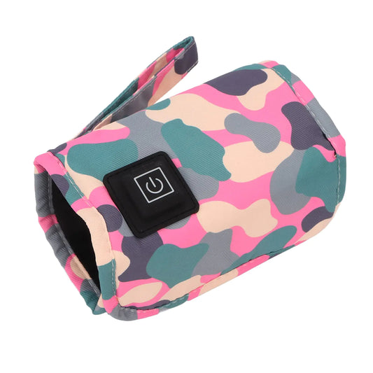 🔥 USB Baby Bottle Warmer – Pink Camo | 3-Level Temperature Control & Travel-Friendly