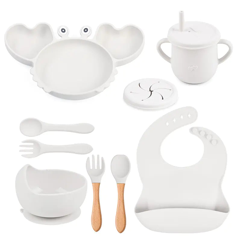 Silicone Crab Feeding Set with Suction Bowl and Spoon