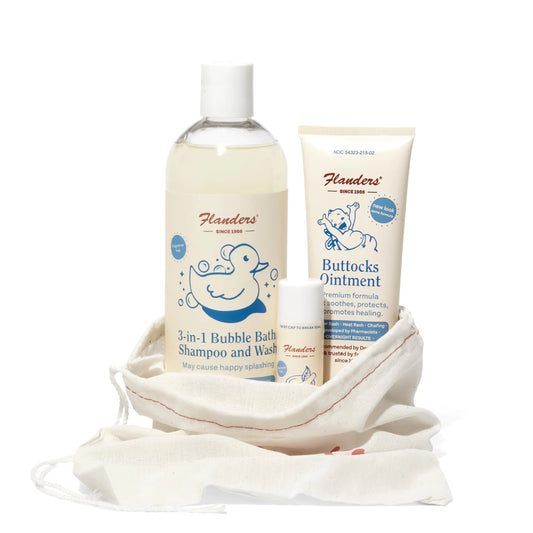 Flanders™ Baby Bath Gift Set – Bubble Bath, Shampoo & Healing Balm