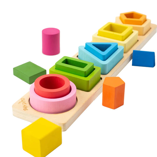 Montessori Color Sorting Toy – 3-in-1 Wooden Learning Set (Ages 1–3)