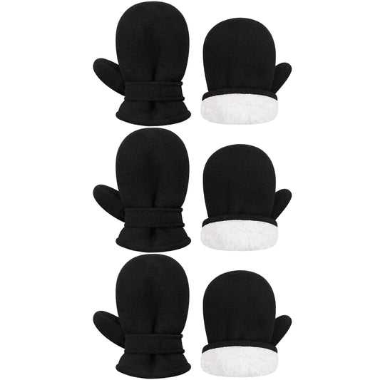 Toddler Winter Mittens – Black & White (Ages 2–4)