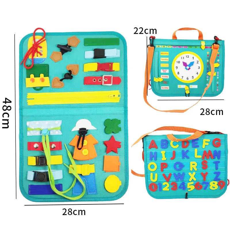 Kindora Montessori Busy Board — Travel Learning Activity Toy