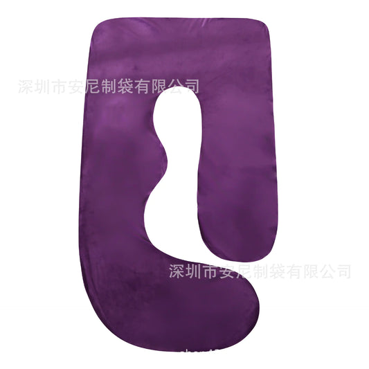 J-Shaped Pregnancy Pillow with Crystal Velvet Cover