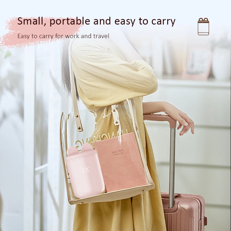 XIMYRA N1S Portable Baby Bottle Warmer, Fast Heating Travel Milk Warmer, 8800mAh Breastmilk Warmer On The Go with 3 Adapters