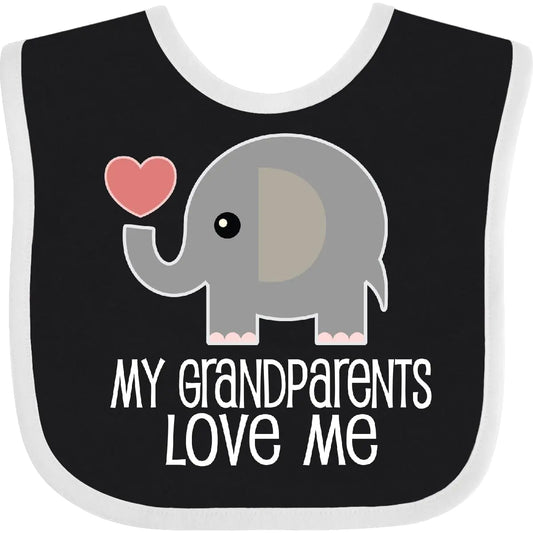 Grandparents Love Me Baby Bib – Elephant Hug